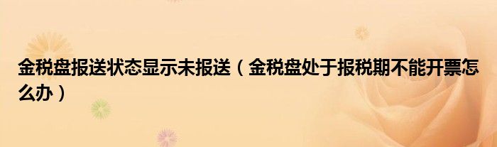 金税盘报送状态显示未报送（金税盘处于报税期不能开票怎么办）