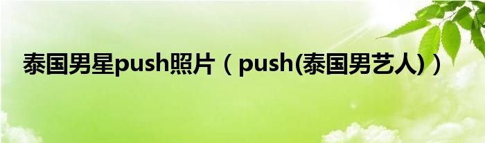 泰国男星push照片（push(泰国男艺人)）