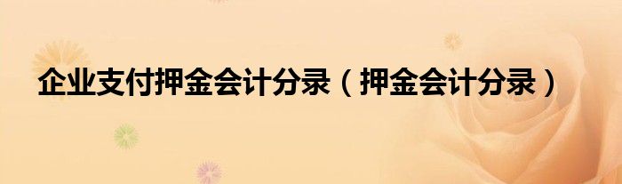 企业支付押金会计分录（押金会计分录）