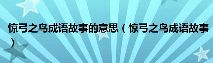 惊弓之鸟成语故事的意思（惊弓之鸟成语故事）