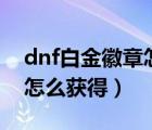 dnf白金徽章怎么获得2021（DNF白金徽章怎么获得）