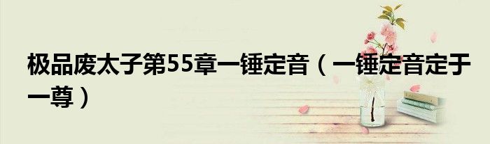 极品废太子第55章一锤定音（一锤定音定于一尊）