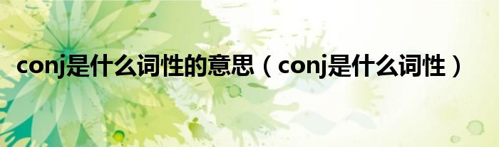 conj是什么词性的意思（conj是什么词性）