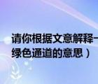 请你根据文意解释一下材料二中加点词语绿色通道的意思（绿色通道的意思）