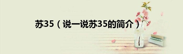 苏35（说一说苏35的简介）