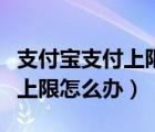 支付宝支付上限是多少（支付宝支付额度已达上限怎么办）