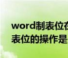 word制表位在哪里（word中精确的设置制表位的操作是）