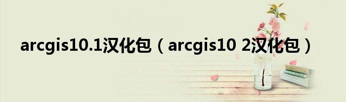 arcgis10.1汉化包（arcgis10 2汉化包）