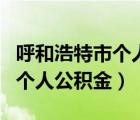 呼和浩特市个人公积金查询登录（呼和浩特市个人公积金）