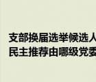 支部换届选举候选人初步人选民主推荐办法（领导班子换届 民主推荐由哪级党委主持）