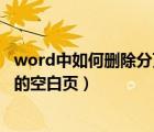 word中如何删除分页符空白页（word怎么删除分页符造成的空白页）