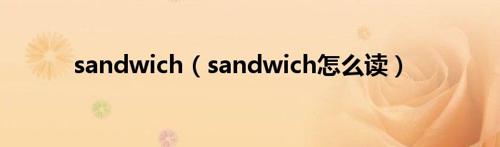 sandwich（sandwich怎么读）