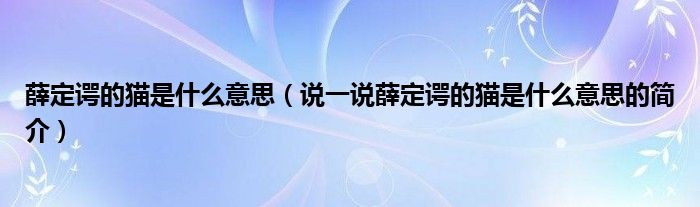 薛定谔的猫是什么意思（说一说薛定谔的猫是什么意思的简介）