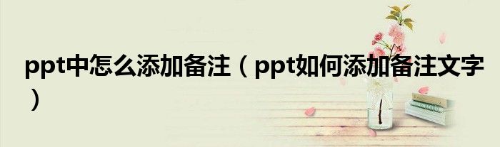 ppt中怎么添加备注（ppt如何添加备注文字）