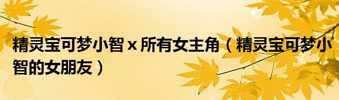 精灵宝可梦小智ⅹ所有女主角（精灵宝可梦小智的女朋友）