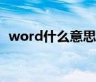 word什么意思英文翻译（word什么意思）