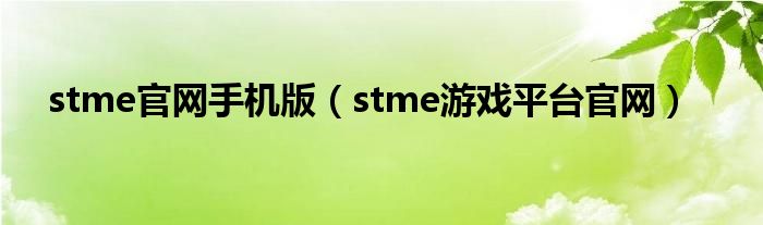 stme官网手机版（stme游戏平台官网）