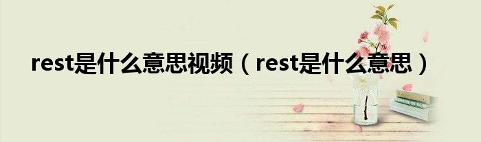 rest是什么意思视频（rest是什么意思）