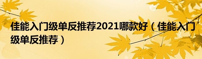 佳能入门级单反推荐2021哪款好（佳能入门级单反推荐）