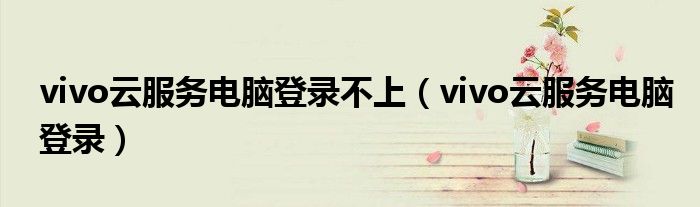 vivo云服务电脑登录不上（vivo云服务电脑登录）