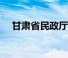 甘肃省民政厅网站（甘肃省民政厅官网）