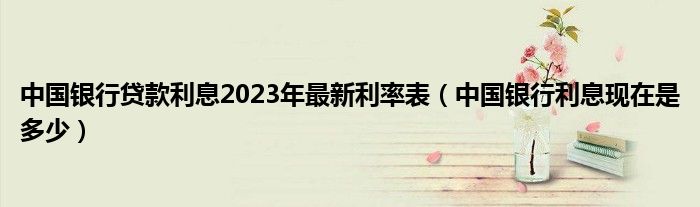 中国银行贷款利息2023年最新利率表（中国银行利息现在是多少）