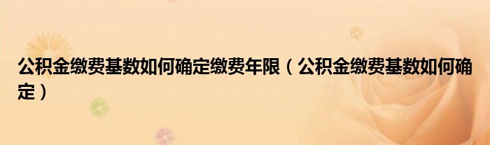 公积金缴费基数如何确定缴费年限（公积金缴费基数如何确定）