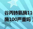 谷丙转氨酶110谷草转氨酶100严重吗（转氨酶100严重吗）