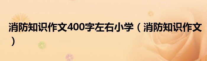 消防知识作文400字左右小学（消防知识作文）