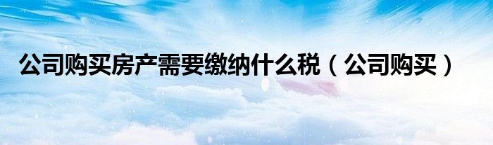 公司购买房产需要缴纳什么税（公司购买）