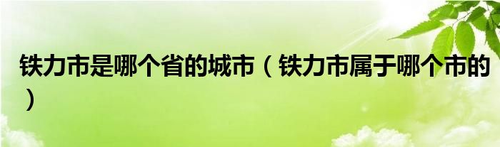 铁力市是哪个省的城市（铁力市属于哪个市的）