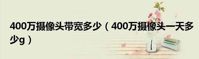 400万摄像头带宽多少（400万摄像头一天多少g）