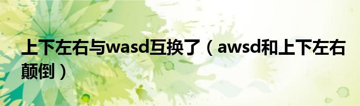 上下左右与wasd互换了（awsd和上下左右颠倒）