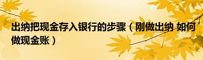 出纳把现金存入银行的步骤（刚做出纳 如何做现金账）