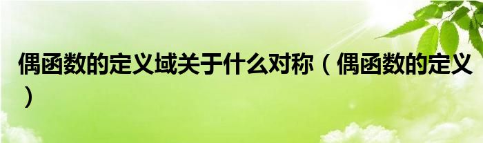 偶函数的定义域关于什么对称（偶函数的定义）