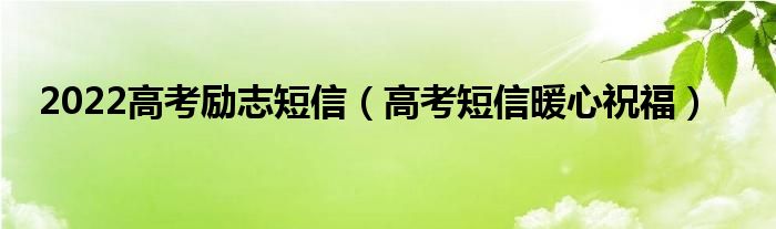 2022高考励志短信（高考短信暖心祝福）