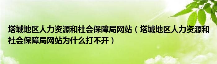 塔城地区人力资源和社会保障局网站（塔城地区人力资源和社会保障局网站为什么打不开）