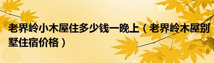 老界岭小木屋住多少钱一晚上（老界岭木屋别墅住宿价格）