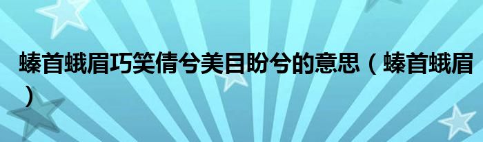 螓首蛾眉巧笑倩兮美目盼兮的意思（螓首蛾眉）