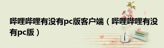 哔哩哔哩有没有pc版客户端（哔哩哔哩有没有pc版）