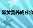 蛋黄营养成分含量表100克（蛋黄营养成分）