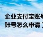 企业支付宝账号怎么申请子账号（企业支付宝账号怎么申请）