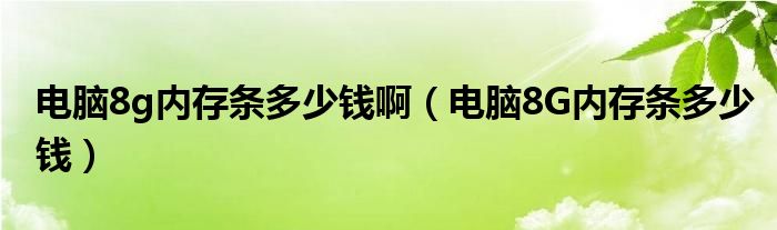 电脑8g内存条多少钱啊（电脑8G内存条多少钱）