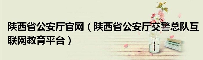 陕西省公安厅官网（陕西省公安厅交警总队互联网教育平台）