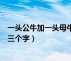 一头公牛加一头母牛猜三个字答案（一头公牛加一头母牛猜三个字）