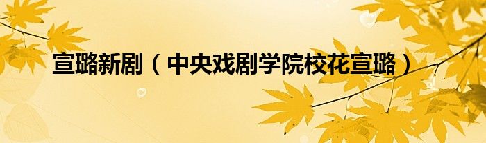 宣璐新剧（中央戏剧学院校花宣璐）