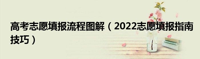 高考志愿填报流程图解（2022志愿填报指南技巧）