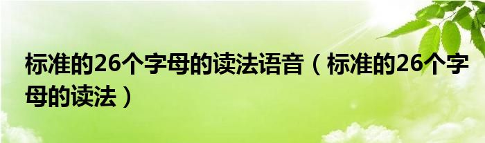 标准的26个字母的读法语音（标准的26个字母的读法）