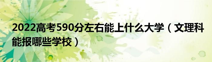 2022高考590分左右能上什么大学（文理科能报哪些学校）