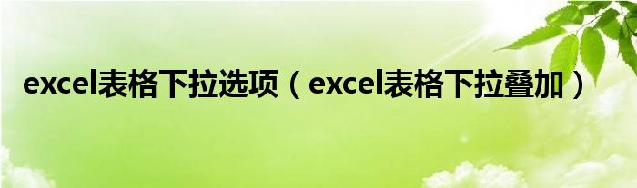 excel表格下拉选项（excel表格下拉叠加）